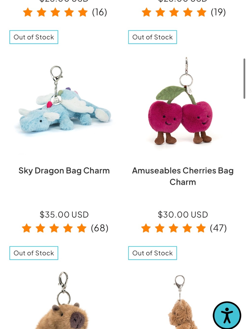Amuseables Cherries Keychain Jellycat - Picture 2 of 2